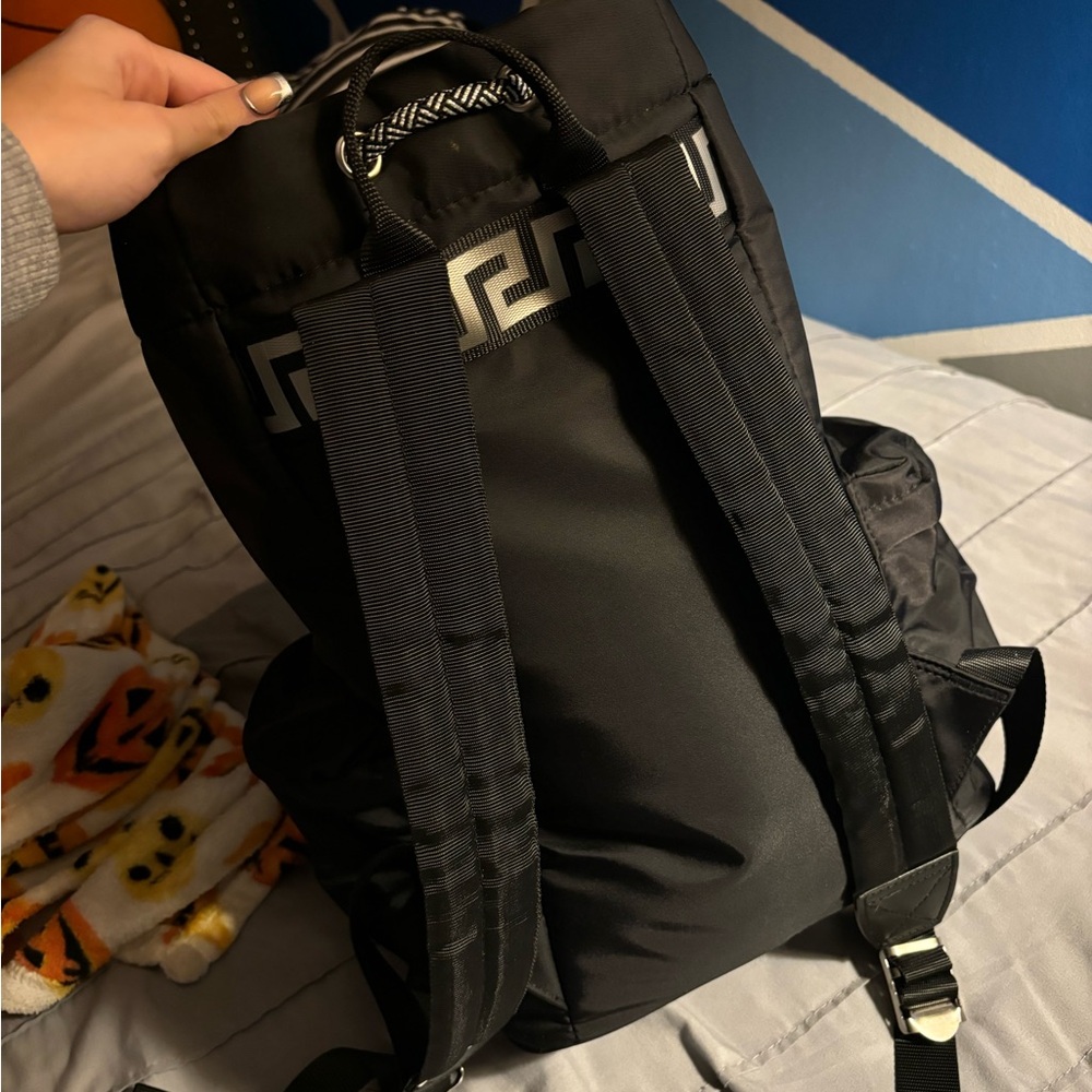 Versace Black Drawstring Men's Backpack - image 4